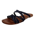 thumbnail image 1 of Sandales pour Femmes Tongs Pantoufles de Plage Été Strass Chaussures Plates, 1 of 9