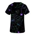 thumbnail image 4 of RKSTN Women Tops Short Sleeve V-neck Tops Working Uniform Halloween Printed with Pockets Blouse Scrub Tops, 4 of 5