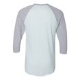 thumbnail image 4 of 5050 Raglan Three-Quarter Sleeve Tee, XS, Light BlueHeather Grey, 4 of 4