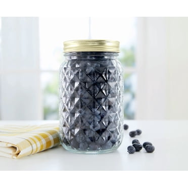 Pot en verre embossé de 1 L