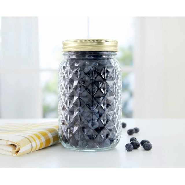 Pot en verre embossé de 1 L