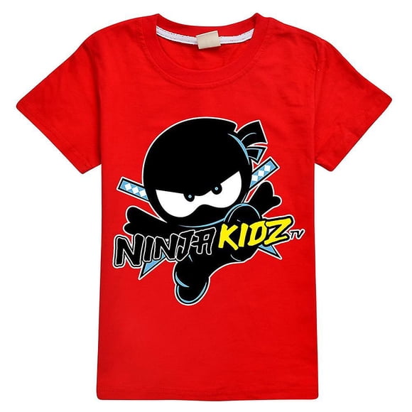 Kids Boy Girl Cartoon Ninja Kidz Short Sleeve T-shirt Printed Crew Neck Tee Shirt Summer Casual Tops-3