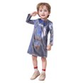 thumbnail image 1 of LUOGENLI Robe Enfant Pointe Fine Paillettes Scintillantes Manches Longues Col Rond Robe Droite Robe T-Shirt Robe pour Filles Tendance Été Midi Noir 7-8 Ans, 1 of 4