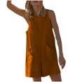 thumbnail image 1 of RKSTN Jumpsuits for Women Summer Fashion Solid Color Hollow out Back Jumpsuit Loose Fit Round Neck Sleeveless Pockets Rompers, 1 of 5