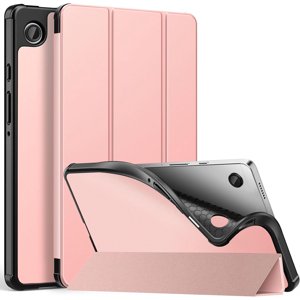 HCTian Case s'adapte Samsung Galaxy Tab A9 8,7 pouces 2023 (SM-X110/X115/X117), Couverture de support de tablette ultra-fine à trois couches TPU Shell Case convient à Samsung Galaxy Tab A9 8.7" 2023 Comprimé, or rose
