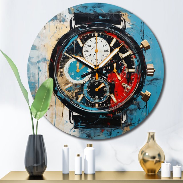 Designart « Fusion Temporelle d'Une Montre » Horloge Murale Surdimensionnée de Mode