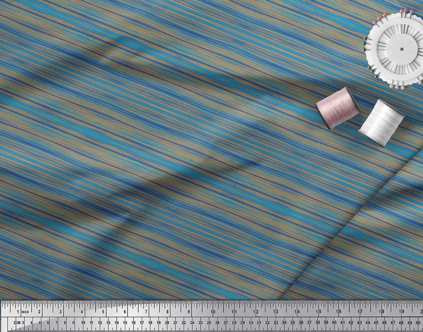 Soimoi Velvet Fabric Abstract Stripe Print Fabric by The Yard 58 Inch Wide