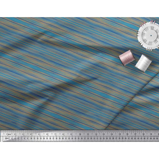 Soimoi Tissu Poly Georgette Abstrait à Rayures pour Couture, Largeur 52 Pouces