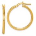 thumbnail image 2 of Diamond2Deal 14k Yellow Gold Polished Round Tube Hoop Earrings for Women, 2 of 3