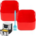 thumbnail image 1 of MesaSe 2 Pcs Casserole en Silicone pour Friteuse à Air Chaud Compatible avec les Friteuses à Double Panier Ninja Doublure Réutilisable pour Friteuse à Air avec Poignée Brosse à Huile Tapis de Cuisson en Silicone pour Friteuse à Air, 1 of 7