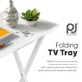thumbnail image 2 of PJ Wood Solid Wood Folding TV Tray and Snack Tables, White, 2 Piece Set, 2 of 11