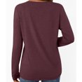 thumbnail image 4 of ShomPort Long Sleeve T-Shirts for Womens V-Neck Lightweight Solid Color Soft Blouses Breathable Comfort Daily Elastic Pullover Tees Tops, 4 of 6
