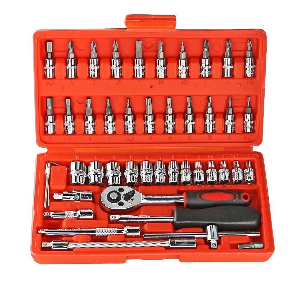 46 In 1 Pcs Tool Kit & Hand Tool Kit Screwdriver & Socket Set | Bike Tool Kit Set All Bike, Car Tool Kit Set | Automotive, Furniture, Appliance, Computers, Bicycles, Toys Repair Tools