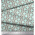 thumbnail image 2 of Soimoi Green Cotton Duck Fabric Anemone & Roses Floral Print Printed Fabric 1 Yard 44 Inch Wide, 2 of 3