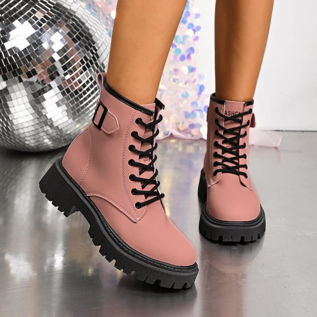 Styesk Bottes pour Femmes Mode Bottes Mi-Mollet pour Femmes Décontractées Bout Rond Bottes Confort Chaussures Décontractées Bottes de Travail pour Femmes
