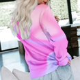 thumbnail image 4 of HKEJIAOI T-shirt Casual pour Col Rond Women Couleur Bloc Mi-Lourd Long Sleeve, 4 of 6