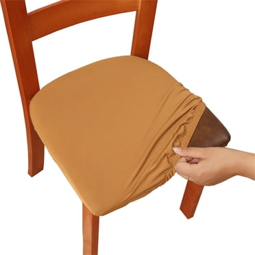 Stretch Chair Seat Covers,Chair Covers for Dining Room,Soft Thick Solid Luxury Dining Chair Slipcover Stretchable Chair Seat Protector for Kitchen,Hotel Washable Chair Seat Cushion Slipcovers