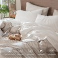 thumbnail image 4 of Bedding Sheet Set Washed Cotton Linen Like Textu Breathable Durable Soft Comfy (Dark Orange Queen), 4 of 7