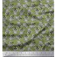 thumbnail image 1 of Soimoi Poly Georgette Fabric Leaves & Floral Block Printed Craft Fabric by The Yard 42 Inch Wide, 1 of 3