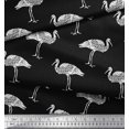 thumbnail image 3 of Soimoi Polyester Crepe Fabric Heron Block Printed Craft Fabric by The Yard 42 Inch Wide, 3 of 3