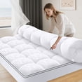 thumbnail image 1 of Mattress Topper, Extra Thick, Plush Quilted Pad With 8-21 Inch Deep Pockets, Overfilled With Breathable Polyester, Mattress Protector- Machine Washable, Mattress Topper Clearance, 1 of 6