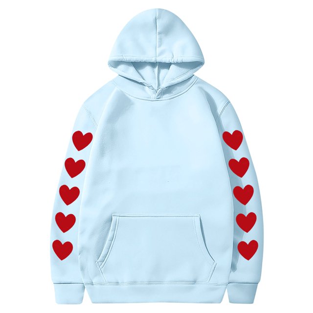 Birdeem Sweat à Capuche Imprimé pour la Saint-Valentin, Haut en Peluche à Capuche