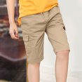 thumbnail image 1 of QIPOPIQ Boys Cargo Shorts Elastic Waist Multi Pocket Contrast Summer Shorts Clearance, 1 of 9