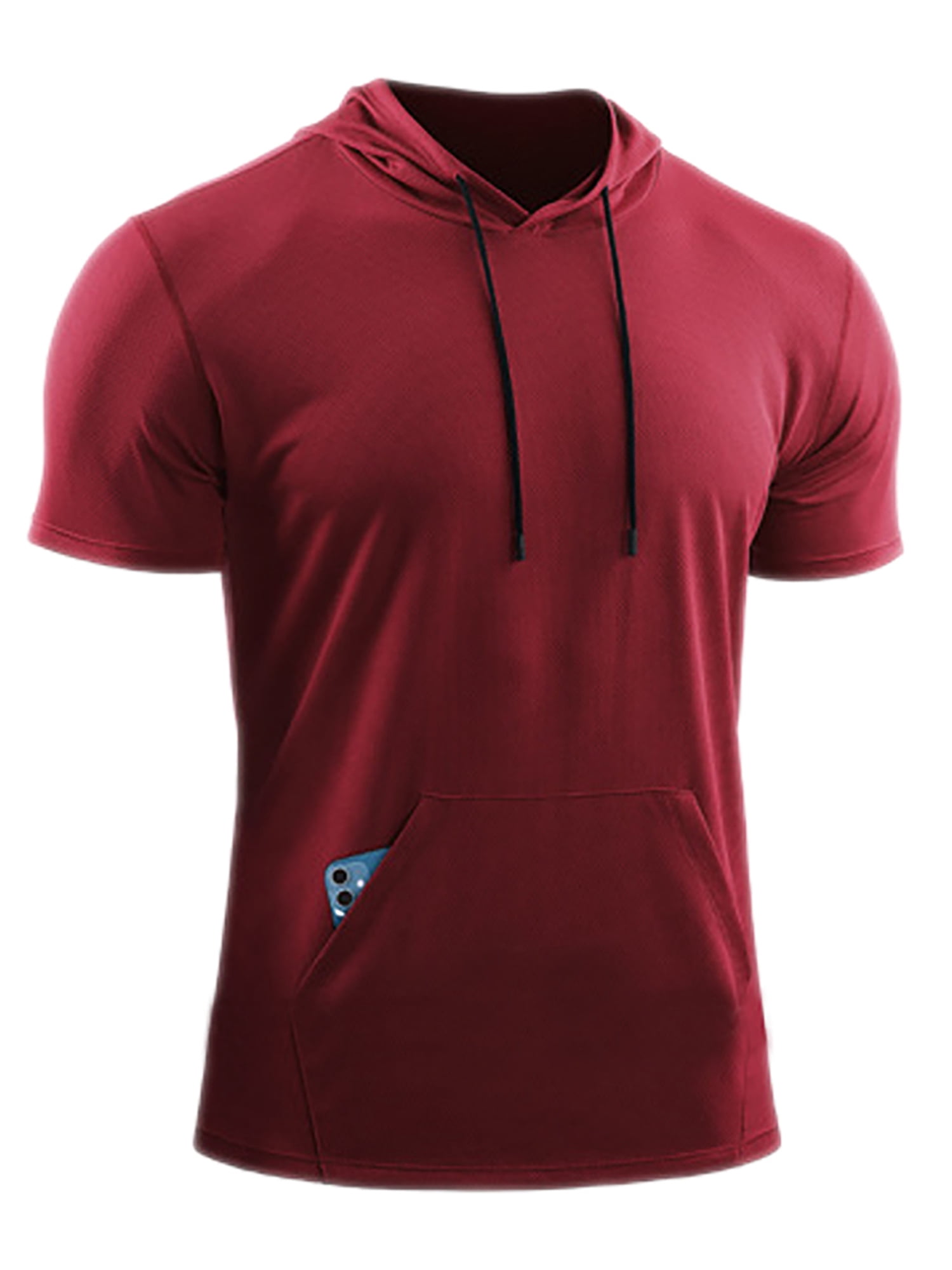MAWCLOS T-Shirt à Capuchon d'Été pour Hommes Course Basketball Hauts Athlétiques Entraînement Chandails pour Muscles