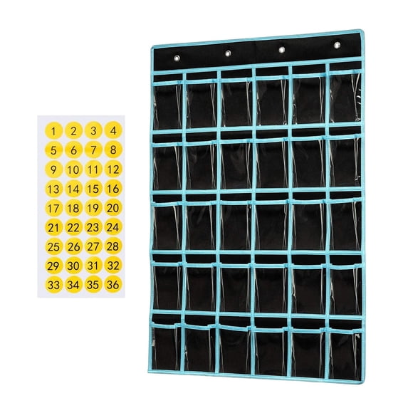 jesticaly Childrens Literacy Card Organizer With Clear Pockets Easy Access To tional Tools Classroom Pocket Chart Keys Black 96x67cm
