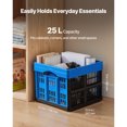 thumbnail image 3 of KFFKFF Plastic Collapsible Storage Bins, 25L 3 Packs, Stackable Folding Storage Crates with Handles, Holds 22 lbs Per Bin, Foldable Heavy Duty Containers, 3 of 9