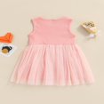 thumbnail image 4 of Robe de Princesse pour Bébé Fille Sans Manches Tricotée Patchwork Dentelle Tulle Mariage Anniversaire Fête Tutu Robe, 4 of 8