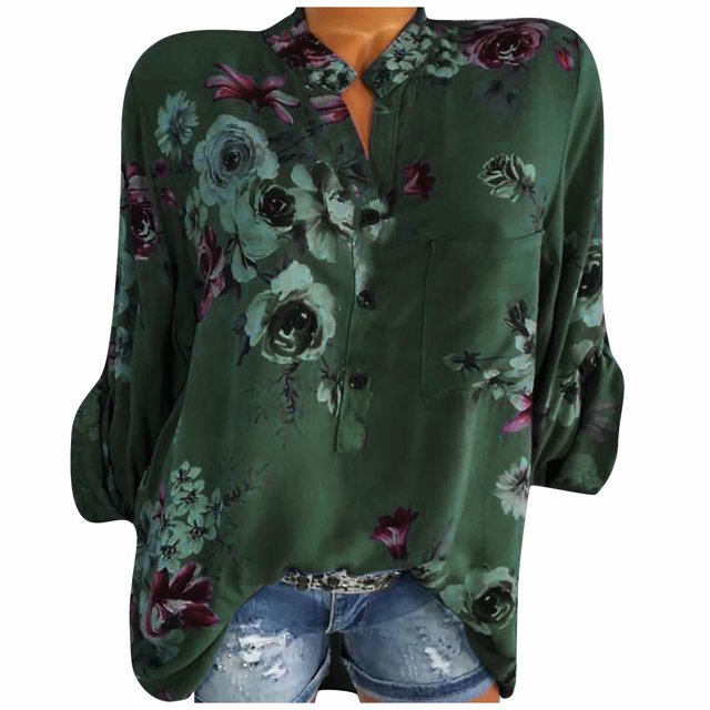 Birdeem Mode Femme Élégant Imprimé Floral Chandail à Boutons Décontracté Bas