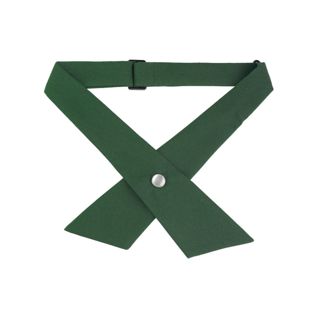 INSPIRE CHIC Unisex School Uniform Solid Adjustable Button Criss-Cross Bow Tie Army Green One Size
