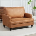 thumbnail image 2 of HOMCOM Modern Accent Chair, Upholstered Armchair with Turned Legs, Brown, 2 of 10