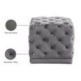 thumbnail image 3 of Meridian Furniture Stella Contemporary Velvet Ottoman/Stool in Gray, 3 of 4