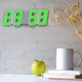 thumbnail image 5 of Fridja Liquidation d'Été Réveil Numérique à DEL, Horloge Murale pour Adolescents, Mode Nuit Réglable Horloge Électronique de Table Horloge Murale pour Salon, Chambre et Bureau, 9,3 Pouces X 3,3 Pouces, Vert, 5 of 5
