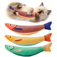 thumbnail image 1 of 3 Pcs Jouets pour Chat Poisson Saury, Jouet à Mâcher pour Chat Jouets à l'Herbe à Chat pour Chats d'Intérieur, 1 of 5