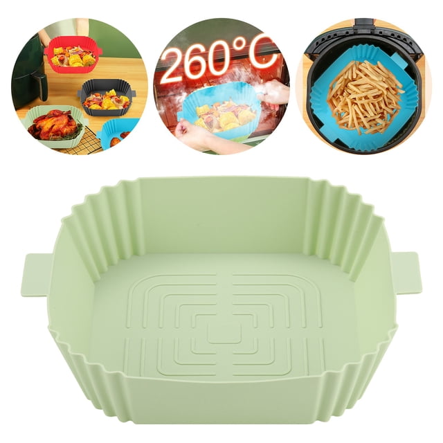 Meitianfacai Casserole en Silicone pour Friteuse à Air Chaud, Doublure Réutilisable pour Friteuse à Air, Panier en Silicone Résistant à la Chaleur pour Friteuse à Air, Moule de Cuisson Carré, Accessoires pour Friteuse à Air, Doublures pour Friteuse à Air, Four, Micro-Ondes