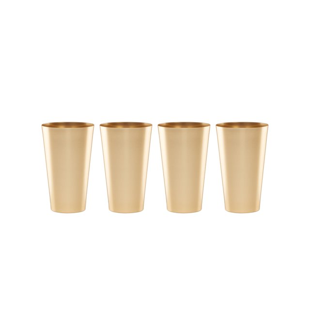 Cambridge Ewmt04Mtcb1Bm 16 Oz Gold All-Purpose Cups, Set Of 4