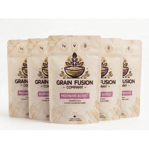 Grain Fusion Morning Boost Overnight Oats with Grains & Seeds Healthy Breakfast Mix, 44g (Pack of 5)