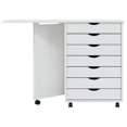thumbnail image 2 of vidaXL Armoire Roulante avec Bureau Blanc Mousse Bois Massif Pin, 2 of 5