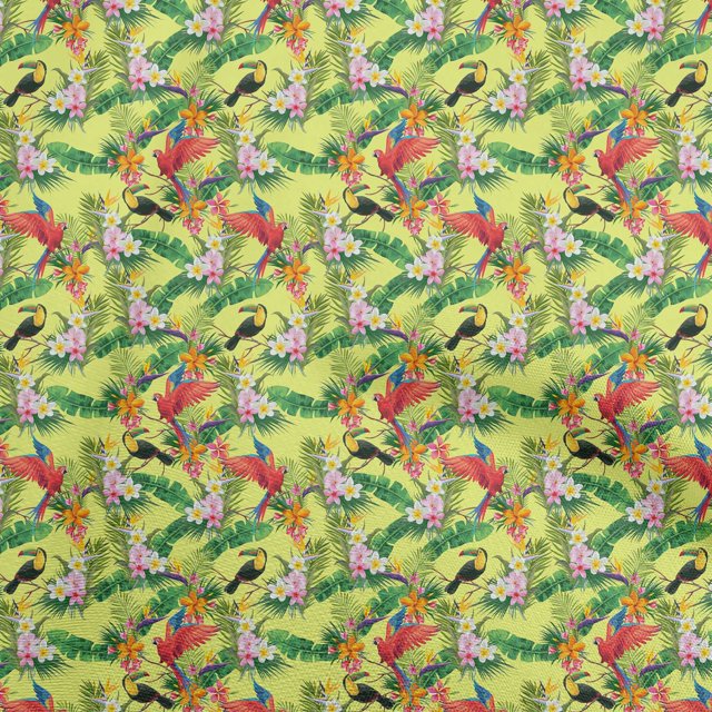 oneOone Silk Tabby Yellow Fabric Tropical Craft Projects Decor Fabric Printed By The Yard 42 Inch Wide