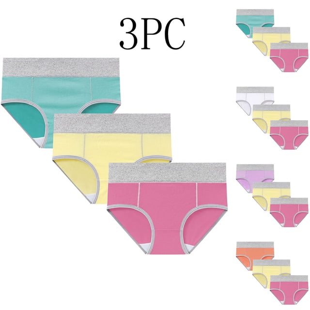 WRKEKC Culottes pour Femmes, 3 Pcs Culottes Menstruelles Grande Taille pour Femmes Taille Haute Anti-Fuites Culottes Rehausse-Fesses Culottes Menstruelles en Coton