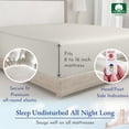 thumbnail image 3 of California Design Den Double Size Fitted Sheet Only, Softest 400 Thread Count 100% Cotton Sateen, Deep Pocket, All-Around Elastic, Side Indicators - Ivory, 3 of 7