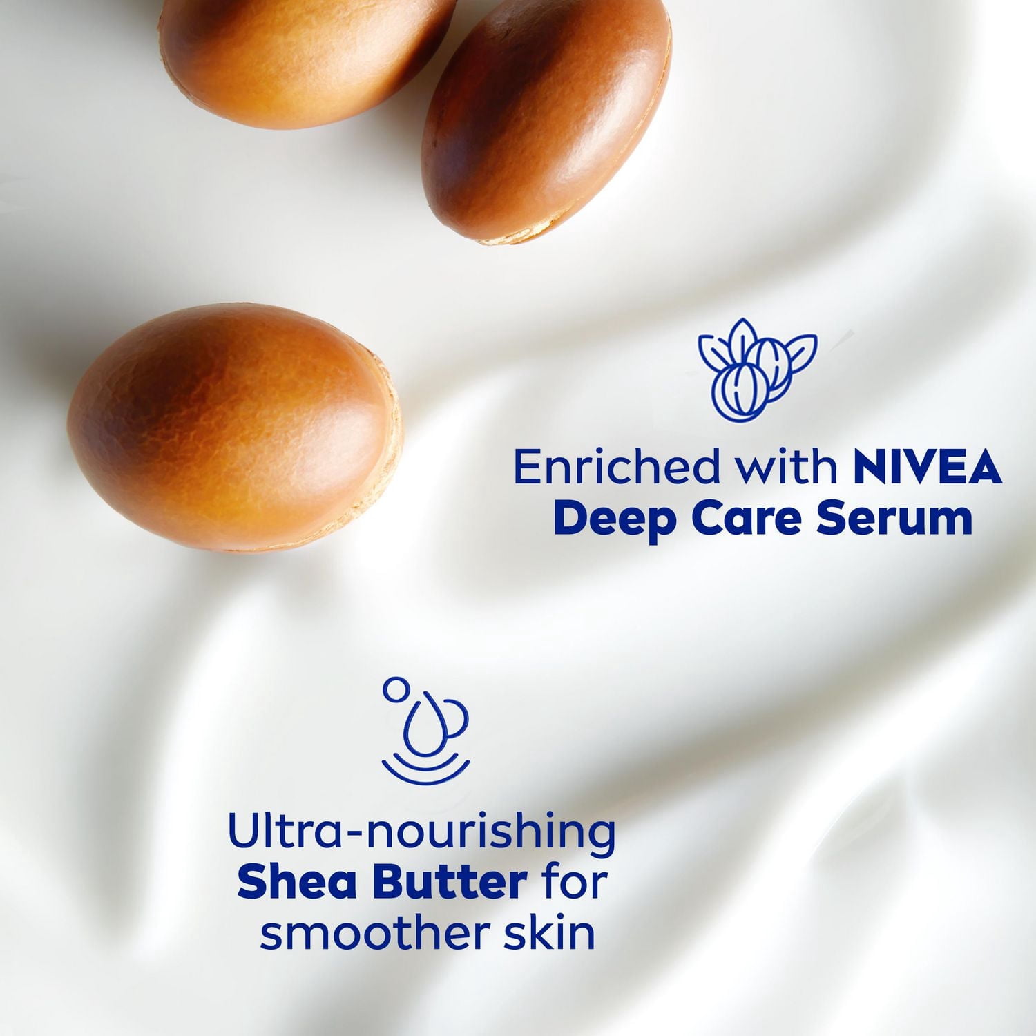 Lotion corporelle hydratante douceur 72 heures NIVEA pour les peaux sèches avec acide hyaluronique, 1 L