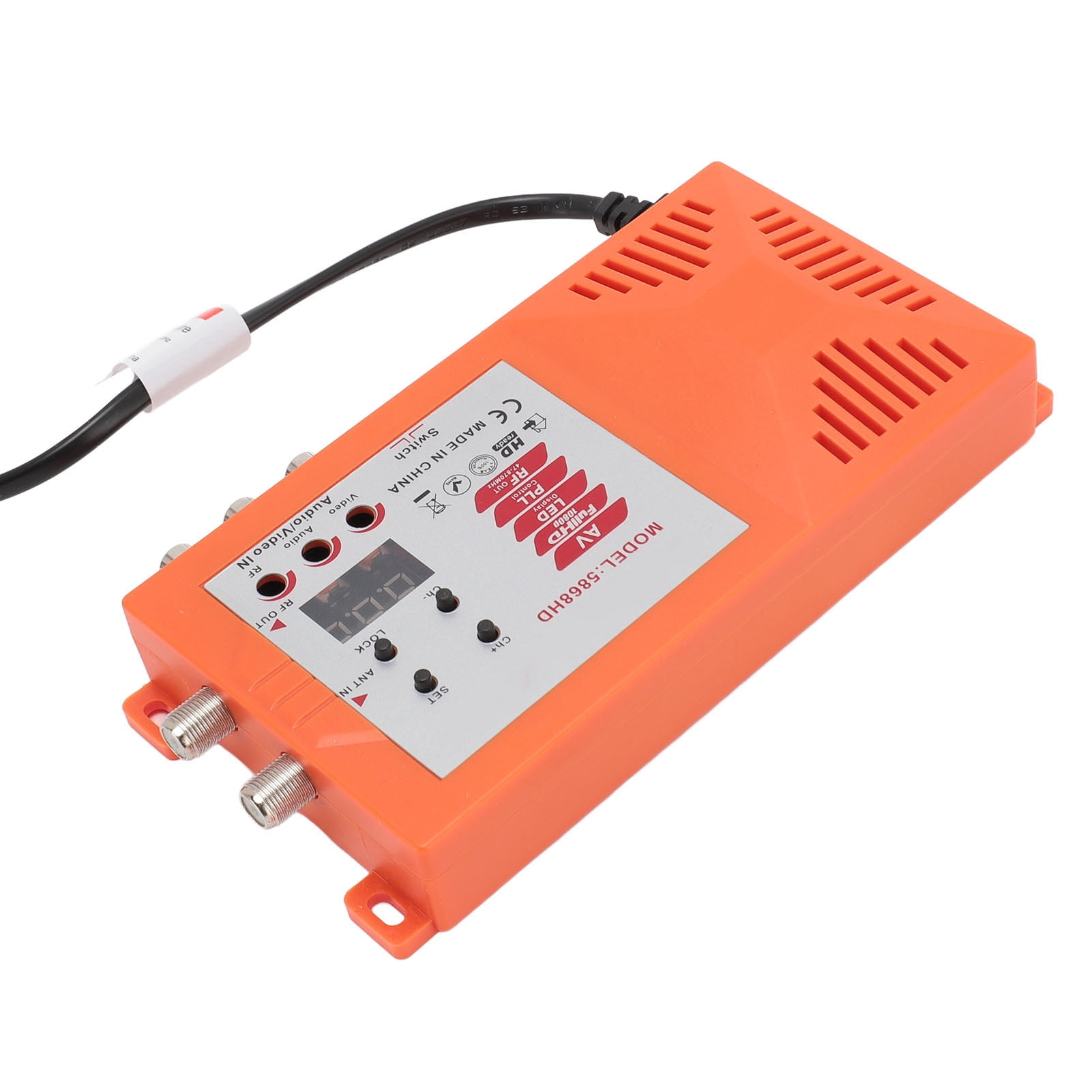 AV to RF Modulator with Channel Switch, NTSC PAL 1080P Coaxial RF Modulator for Streaming Media Players, HD TVs, Game Consoles, DVD Players, PC, , , Switch