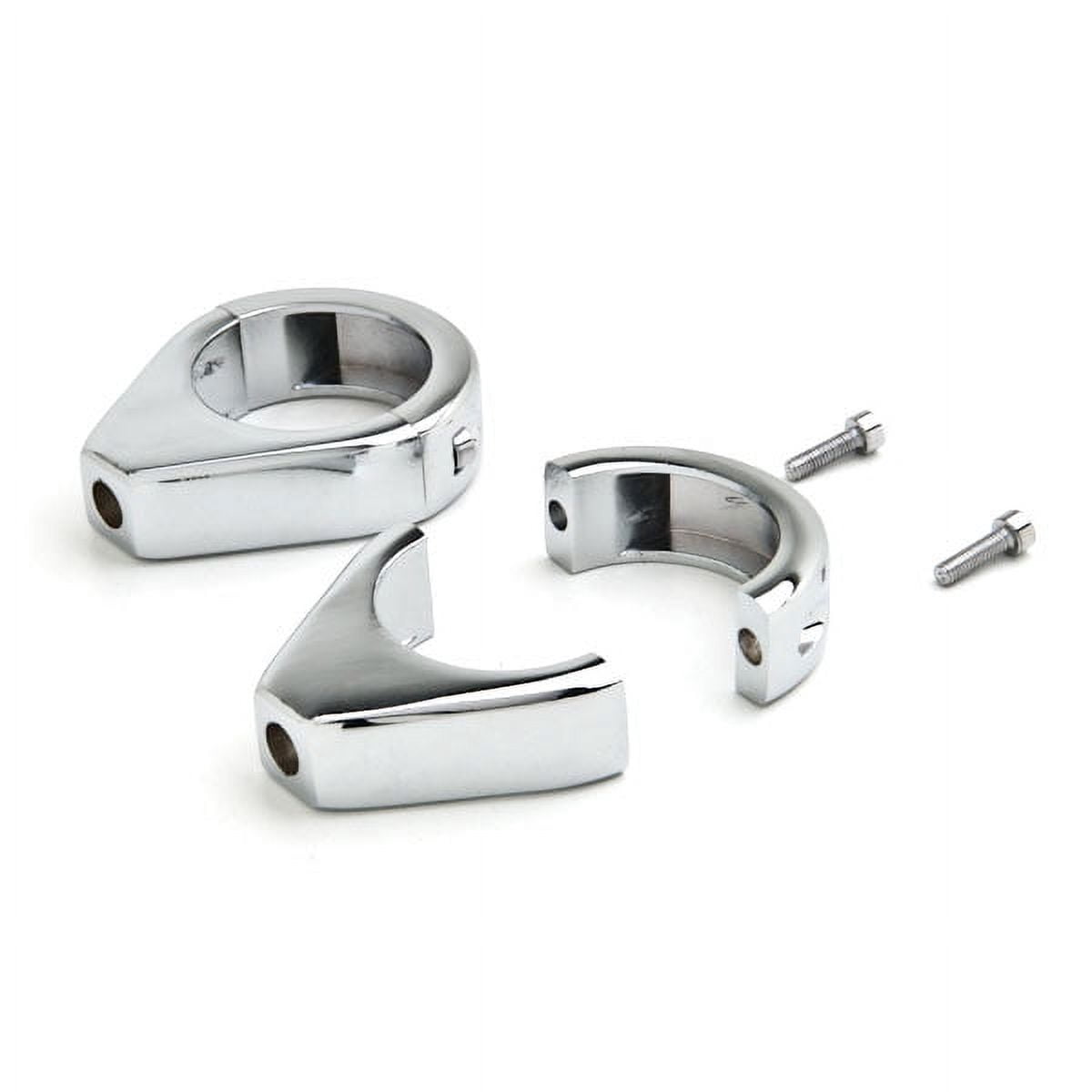 Krator Chrome Turn Signal Fork Clamp Kit 41mm Compatible with Harley Davidson Softail Heritage Classic