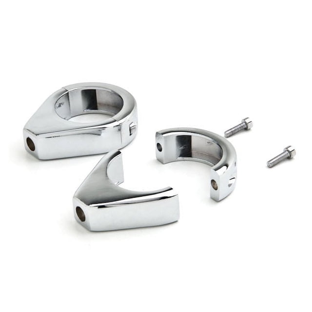 Krator Chrome Turn Signal Fork Clamp Kit 41mm Compatible with Harley Davidson Softail Heritage Classic