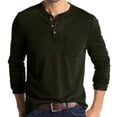 thumbnail image 1 of Pompotops Hommes Manches Longues Musclé Robuste Basique Uni Couleur Unie Blouse T-Shirt Haut Manches Longues Col Rond Blouses et Chemises en Solde, 1 of 5