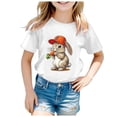 thumbnail image 4 of PMVFHDE Tenue de Pâques Fille T-Shirt Graphique de Pâques / Imprimé Lapin et Oeuf Manches Courtes Col Rond / T-Shirt de Fête en Coton Doux pour Tout-Petit / Tenue Décontractée Printemps Été Blanc,12-13 Ans, 4 of 4